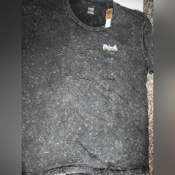 Victoria's Secret Pink Shirt  New! Colorful Dog Logos On Back Pink - Picture 4 of 8